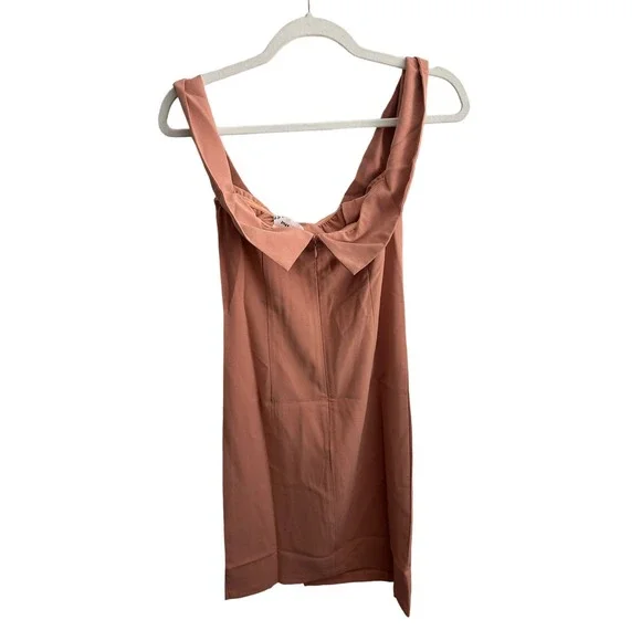 Line & Dot Lopez Off Shoulder Mini Dress in Apricot - Picture 4 of 5